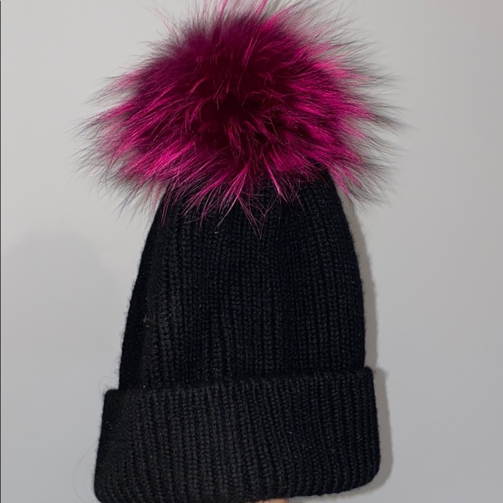 Cashmere and pink fox fur hat from Neiman Marcus💖